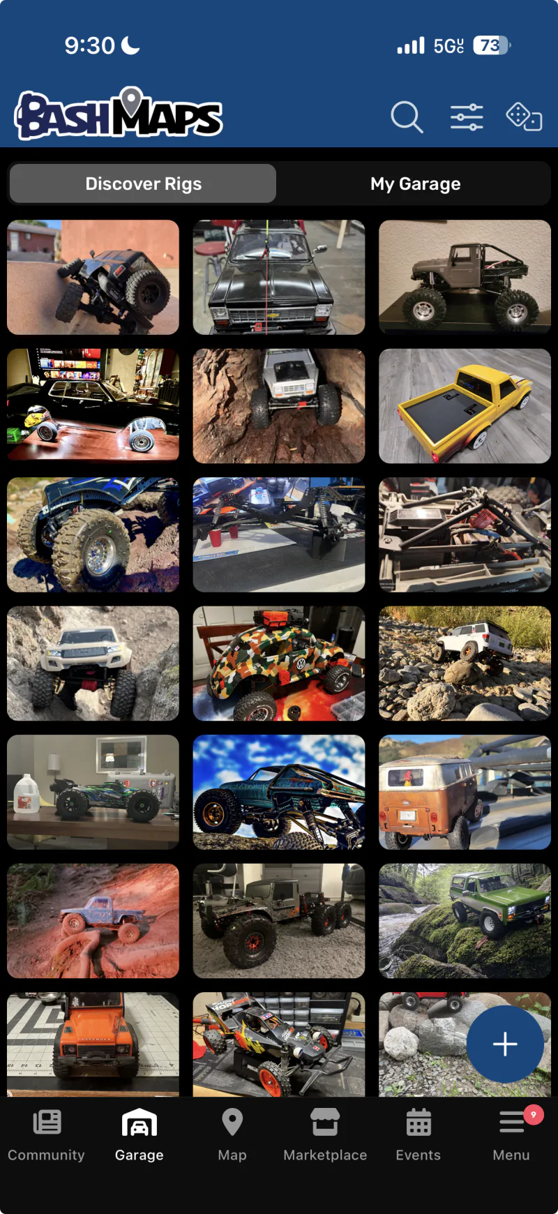 BashMaps app — your garage