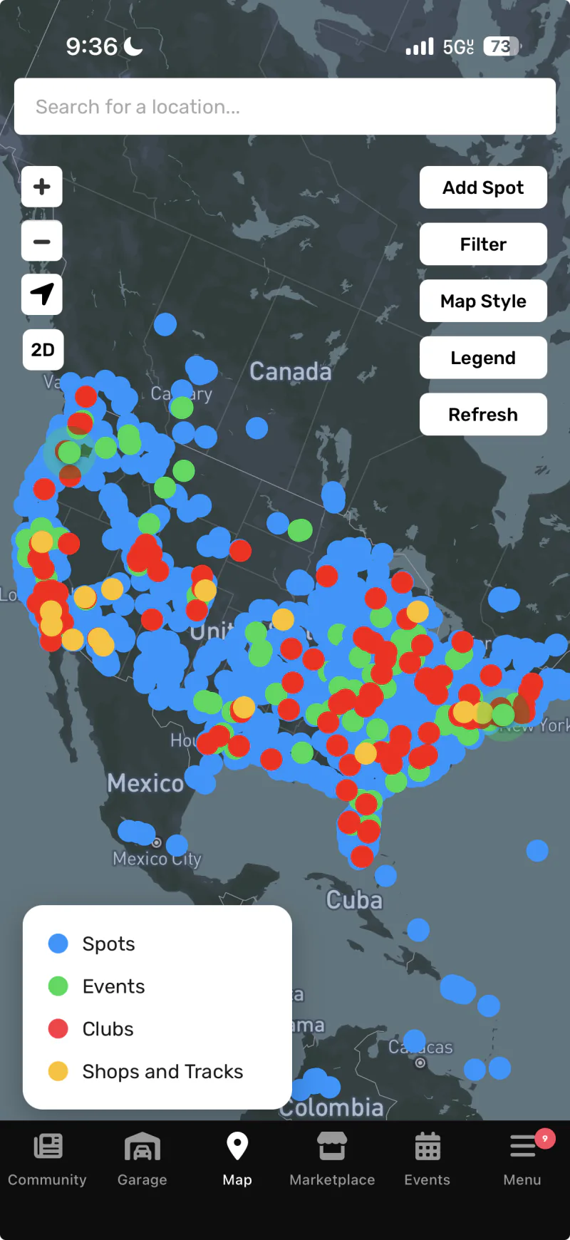 BashMaps app — RC map with shop pins